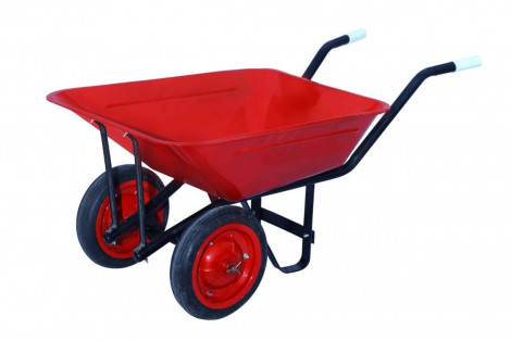 Double wheel barrow trolley pressed pan